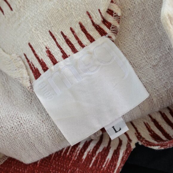 Meg Shop Woven Ikat Striped Top Sz L - Picture 4 of 7